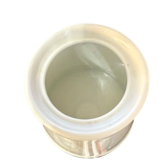 Williams Sonoma Brasserie Sugar Bowl White w/Green Bands NO LID - Picture 4 of 4